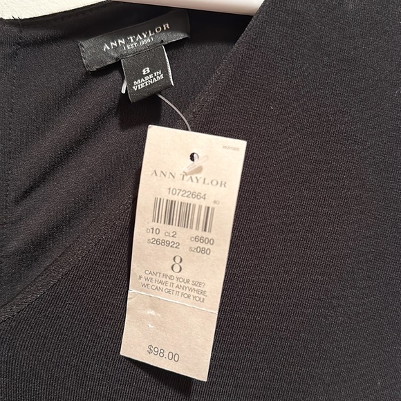 NWT Ann Taylor Black Dress Size 8 - Picture 3 of 5